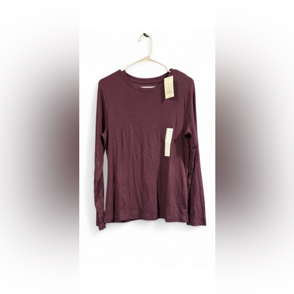 Size Large A New Dah Women's Long Sleeve Top - Dark Burgundy